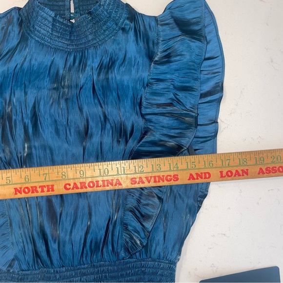 NWT Lulu's green maxi dress bridesmaid wedding guest Small shimmery - Picture 7 of 10